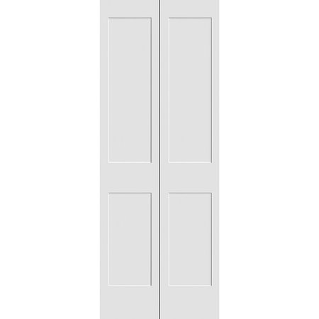 CODEL DOORS 36" x 80" Primed 2-Panel Shaker Bifold Door and Hardware 3068pri8402BF